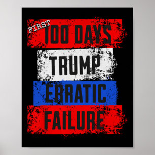 Trump First 100 Days Erratic Failure Failed Presid Poster