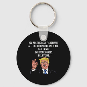 Trump Fisherman Funny Fisher Hook Gifts  Key Ring