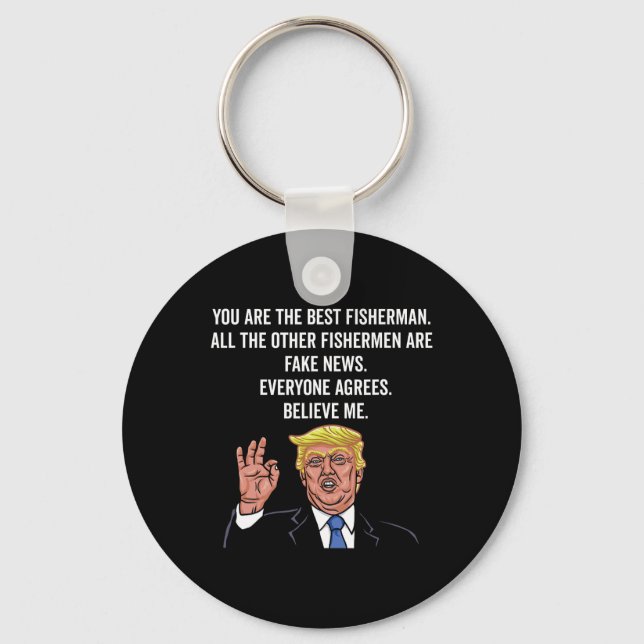 Trump Fisherman Funny Fisher Hook Gifts  Key Ring (Front)