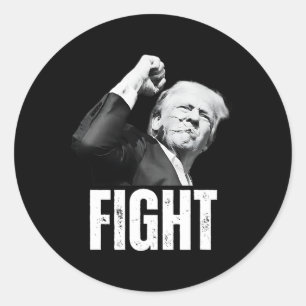 Trump Fist Pump Donald Trump Shooting  Classic Round Sticker