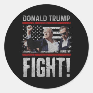 Trump Fist Shirt American Flagtee Trump Fight Classic Round Sticker