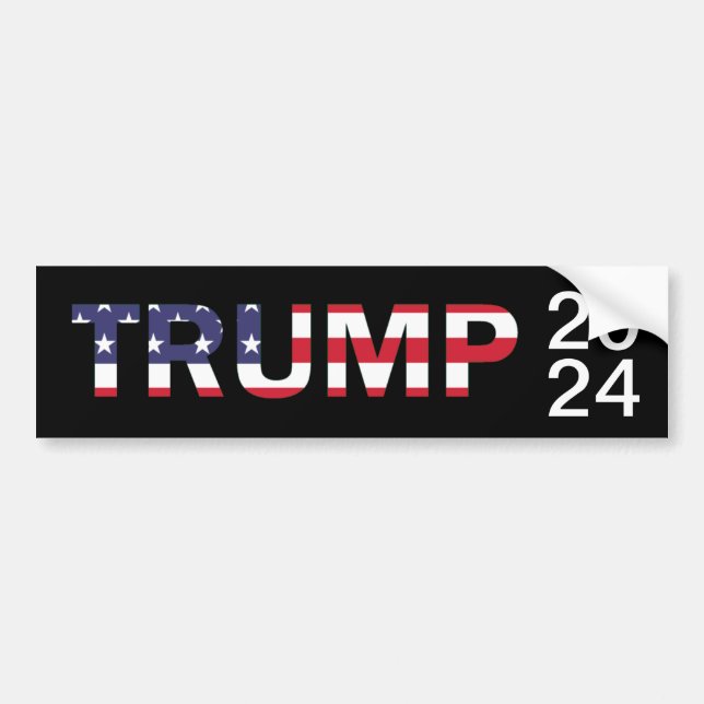 TRUMP FLAG 2024 BUMPER STICKER (Front)