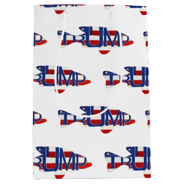 TRUMP flag fish design Medium Gift Bag (Front)