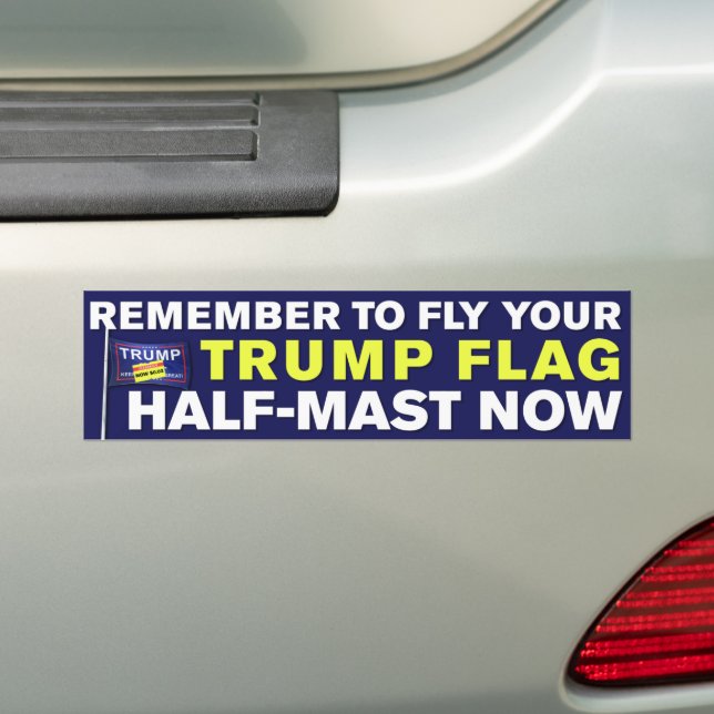 Trump Flag Half-Mast Trump Lost Anti-Trump Bumper Sticker (On Car)
