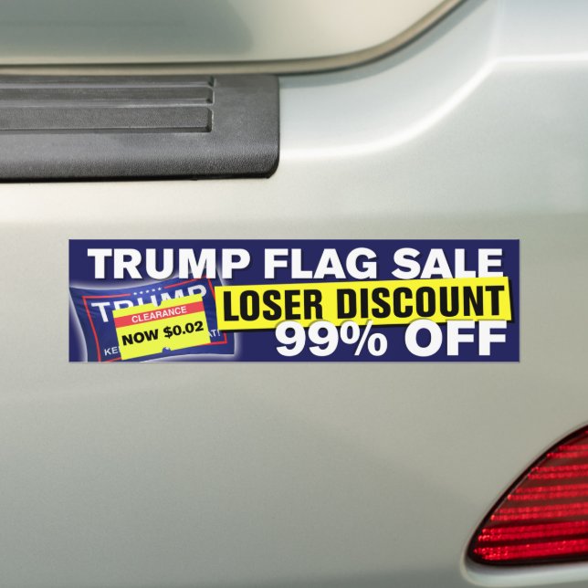 Trump Flag Sale Trump Lost Loser Anti-Trump Bumper Sticker (On Car)
