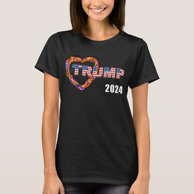 Trump Flame Heart Shirt 2024 Election (Front)