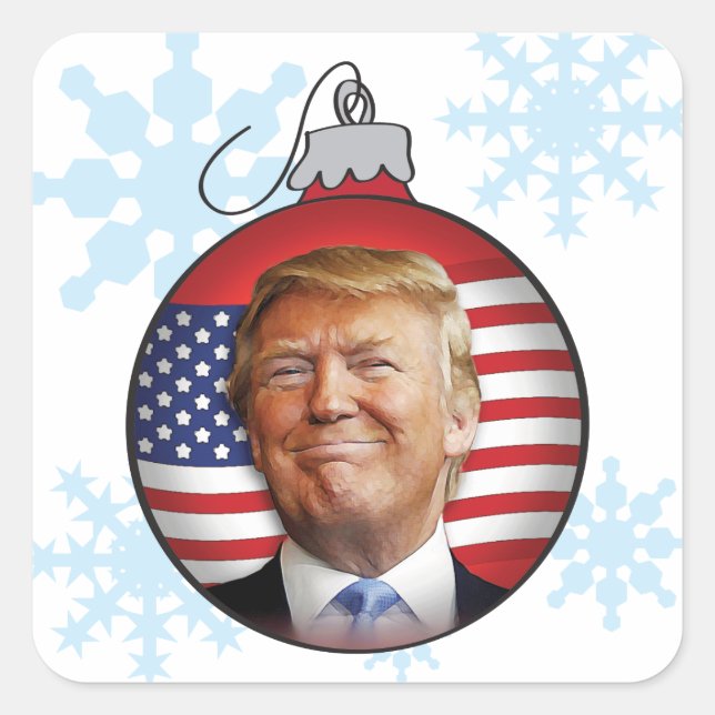 Trump for Christmas Square Sticker (Front)