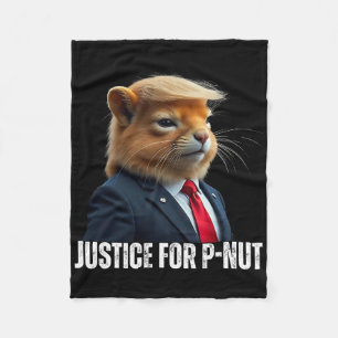 Trump For P-nut The Squirrel Justice For Peanut Tr Fleece Blanket