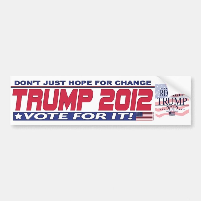 Trump for President 2012 Bumper Sticker (Front)