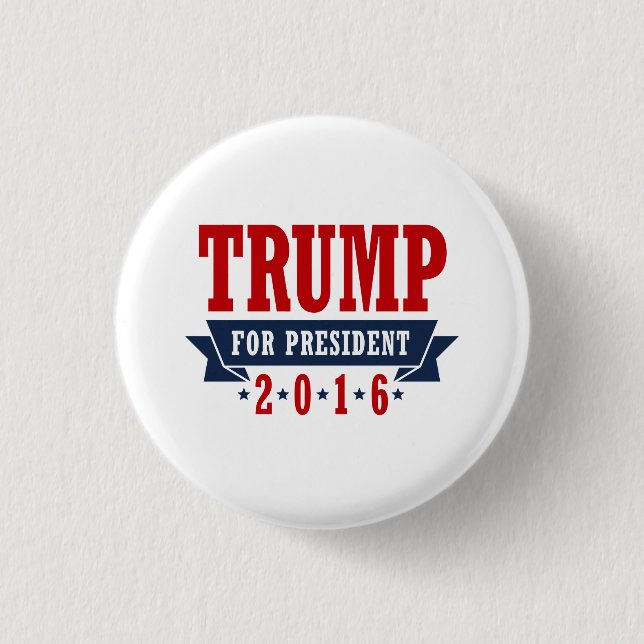 Trump For President 2016 Certified Ribbon 3 Cm Round Badge (Front)