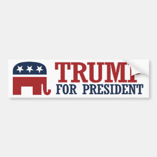 Trump for President 2016 Elephant Bumper --.png Bumper Sticker