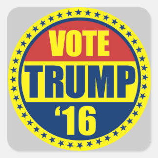 TRUMP FOR PRESIDENT 2016 SQUARE STICKER