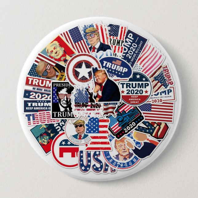 Trump for President 2020 collage 10 Cm Round Badge (Front)
