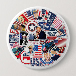 Trump for President 2020 collage 10 Cm Round Badge