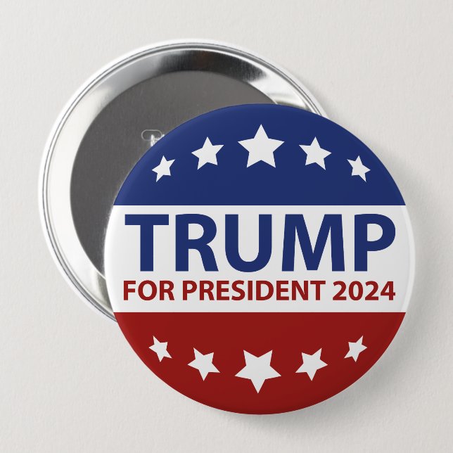 Trump For President 2024 10 Cm Round Badge (Front & Back)