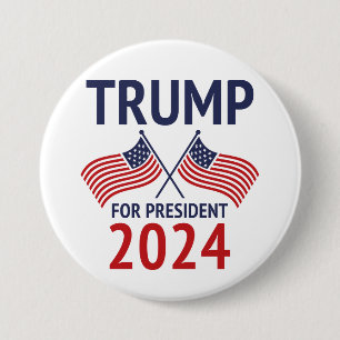 Trump For President 2024 7.5 Cm Round Badge