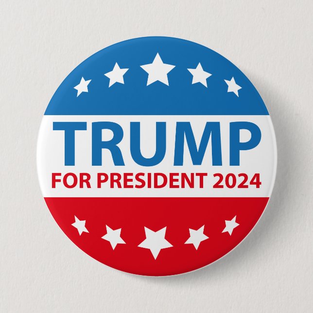 Trump For President 2024 7.5 Cm Round Badge (Front)