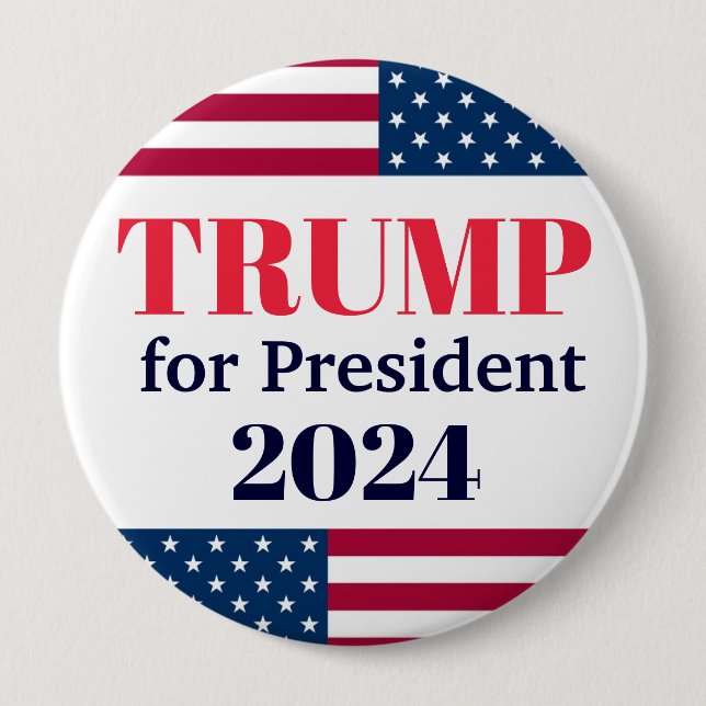 TRUMP for President 2024-American Flag Button (Front)