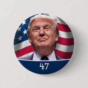 Trump for president 47 vote 2024 6 cm round badge