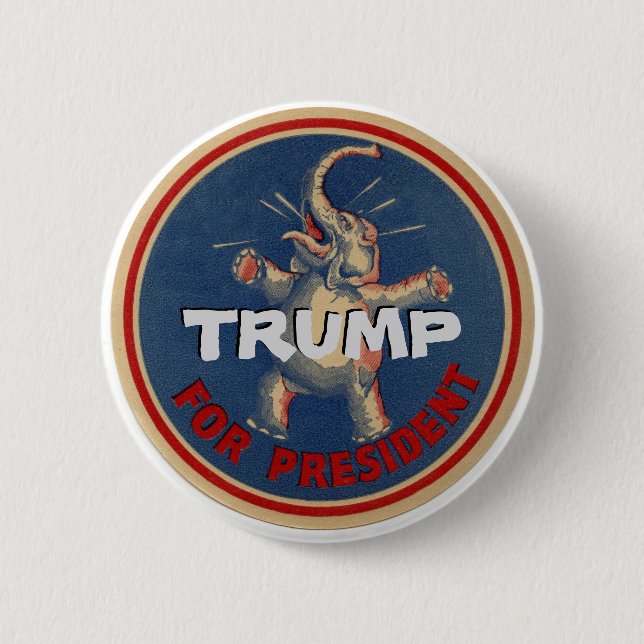 Trump for President 6 Cm Round Badge (Front)