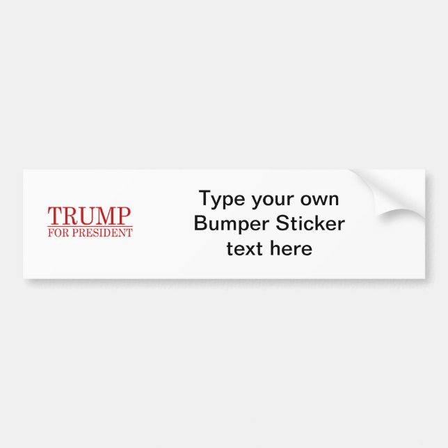TRUMP FOR PRESIDENT (Red) Bumper Sticker (Front)