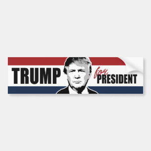 Trump for President Red White and Blue Bumper -.pn Bumper Sticker