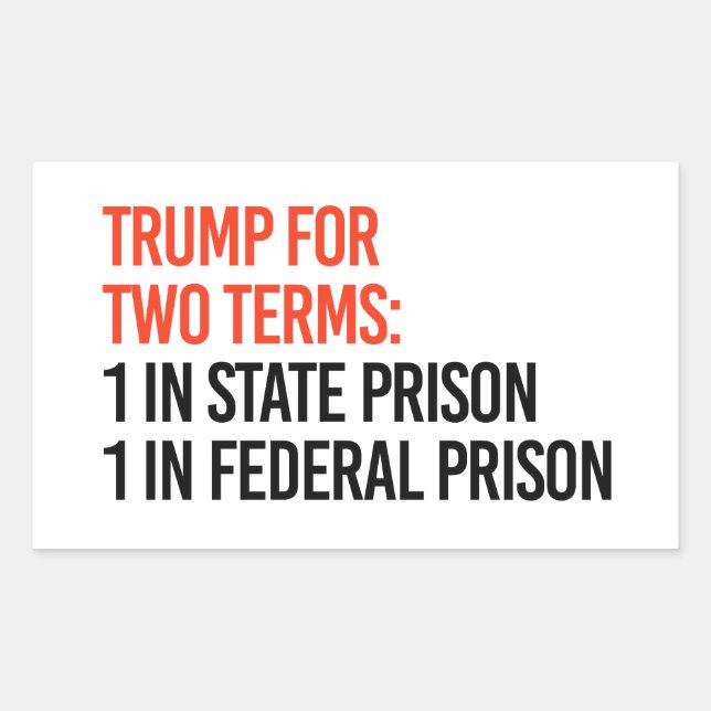 Trump for two terms rectangular sticker (Front)
