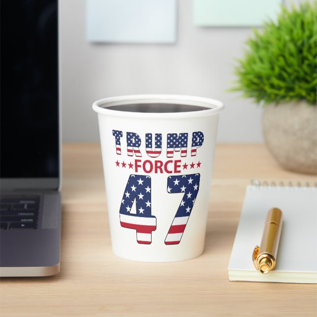 Trump Force 47 Paper Cups (Insitu)