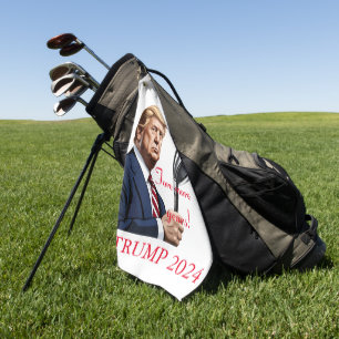 Trump: Fore more years of greatness! Golf Towel