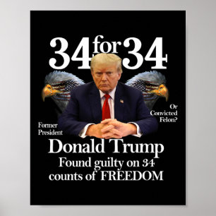 Trump Found Guilty On &#; Counts Of Freedom Poster