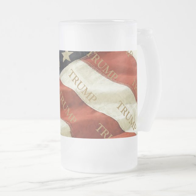 TRUMP FROSTED GLASS BEER MUG (Front Right)