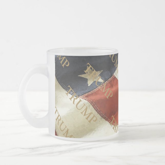TRUMP FROSTED GLASS COFFEE MUG (Left)