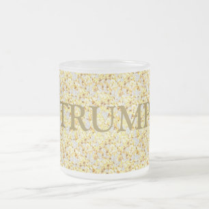 TRUMP  FROSTED GLASS COFFEE MUG