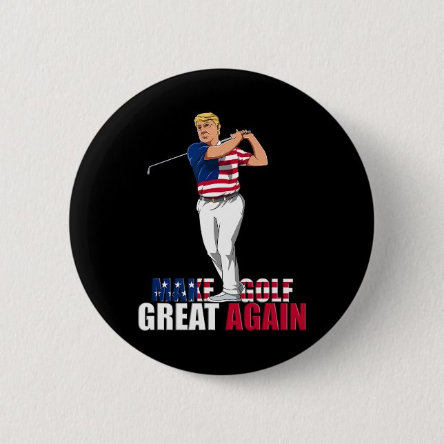 Trump - Funny Golf Gift  6 Cm Round Badge (Front)