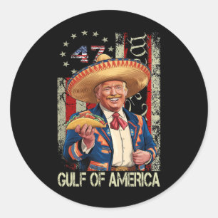 Trump Funny Gulf Of Us America Est 2025 1  Classic Round Sticker