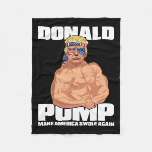 Trump Funny July 4th Donald Pump Fleece Blanket