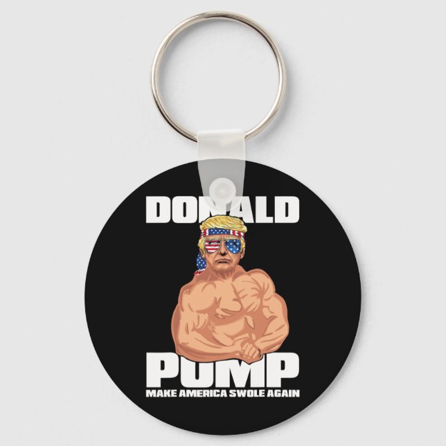 Trump Funny July 4th Donald Pump  Key Ring (Front)