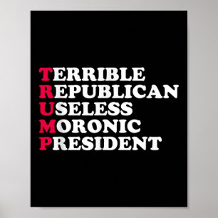 Trump Funny Sarcastic Anti-trump Democratic Mens Poster