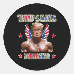 Trump Funny Wrestling Trumpamania Republican Conve Classic Round Sticker