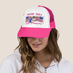 TRUMP fur A'meowica! Cute Cat Pink Trucker Hat