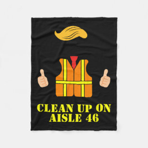 Trump Garbage Man Safety Vest Clean Up On Aisle 46 Fleece Blanket