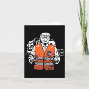 Trump Garbage Truck Vest Card