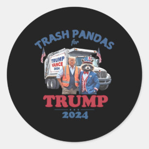 Trump Garbyge Trash Pandas For Trump 2024  Classic Round Sticker