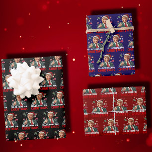 Trump Gift Wrap I'll Be Home For Christmas
