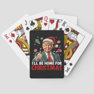 Trump Gift Wrap   I'll Be Home For Christmas  Playing Cards