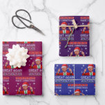 Trump Gift Wrap, Trump Make Christmas Great Again Wrapping Paper Sheet<br><div class="desc">Santa Hat Trump Make Christmas Great Again Funny Gift Wrap</div>