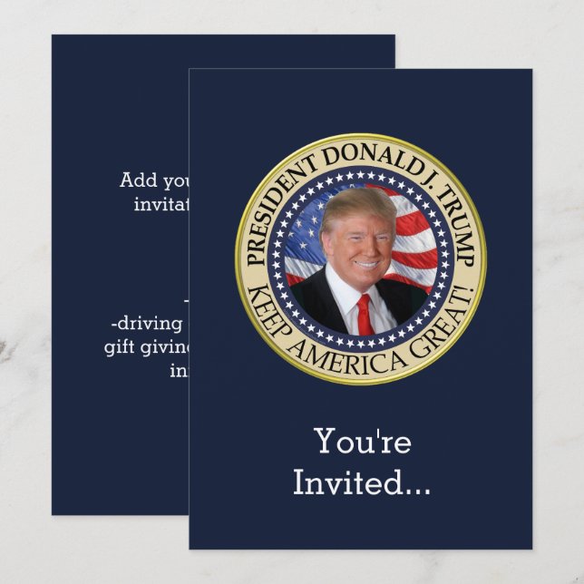 Trump Gifts 2025 President Donald Trump America Invitation (Front/Back)