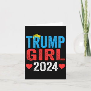 Trump Girl 2024 Cute Trump Flag Women Girls Kids  Card