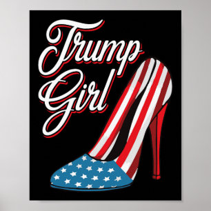 Trump Girl 2025 High Heels American Flag Women Rep Poster