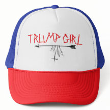 "TRUMP GIRL" Feathered Arrow Cross Hearts